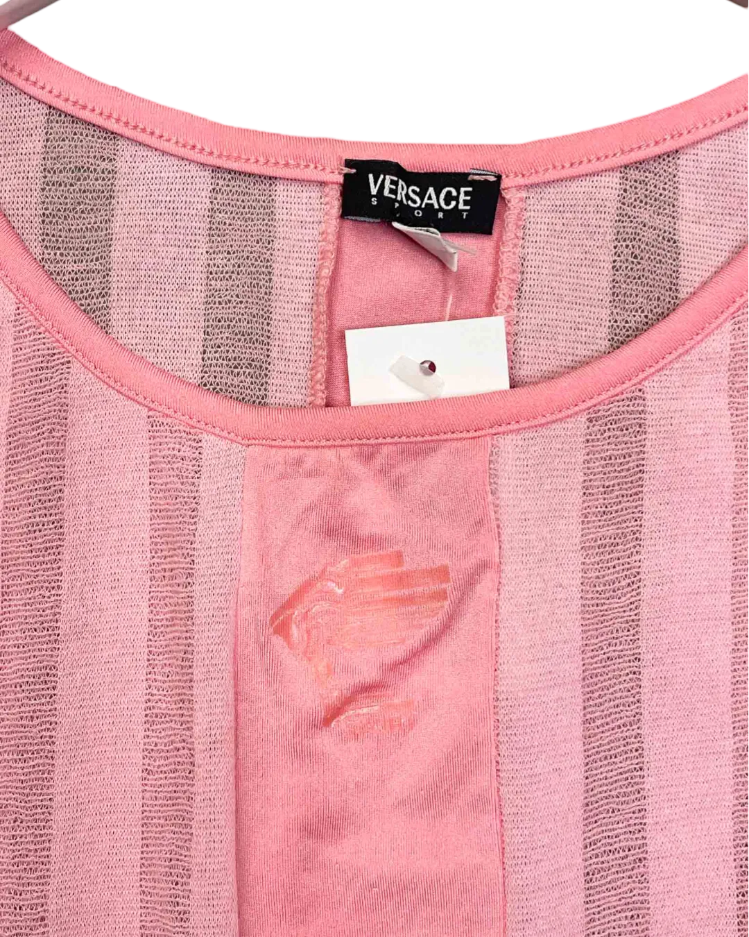 Size L | Versace Sport Striped Mesh Tank