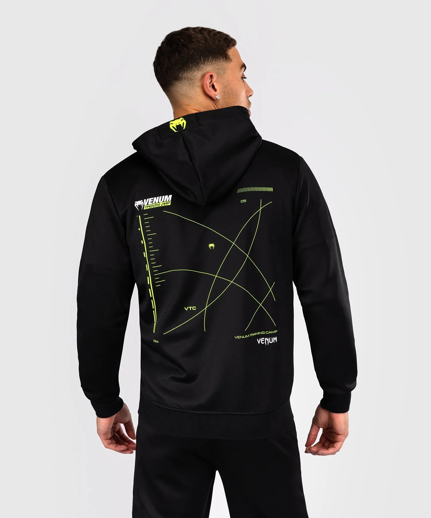 Venum Training Camp 4.0 Full Zip Hoodie - Black/Neon Green