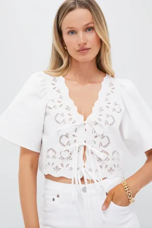 White Eyelet Top