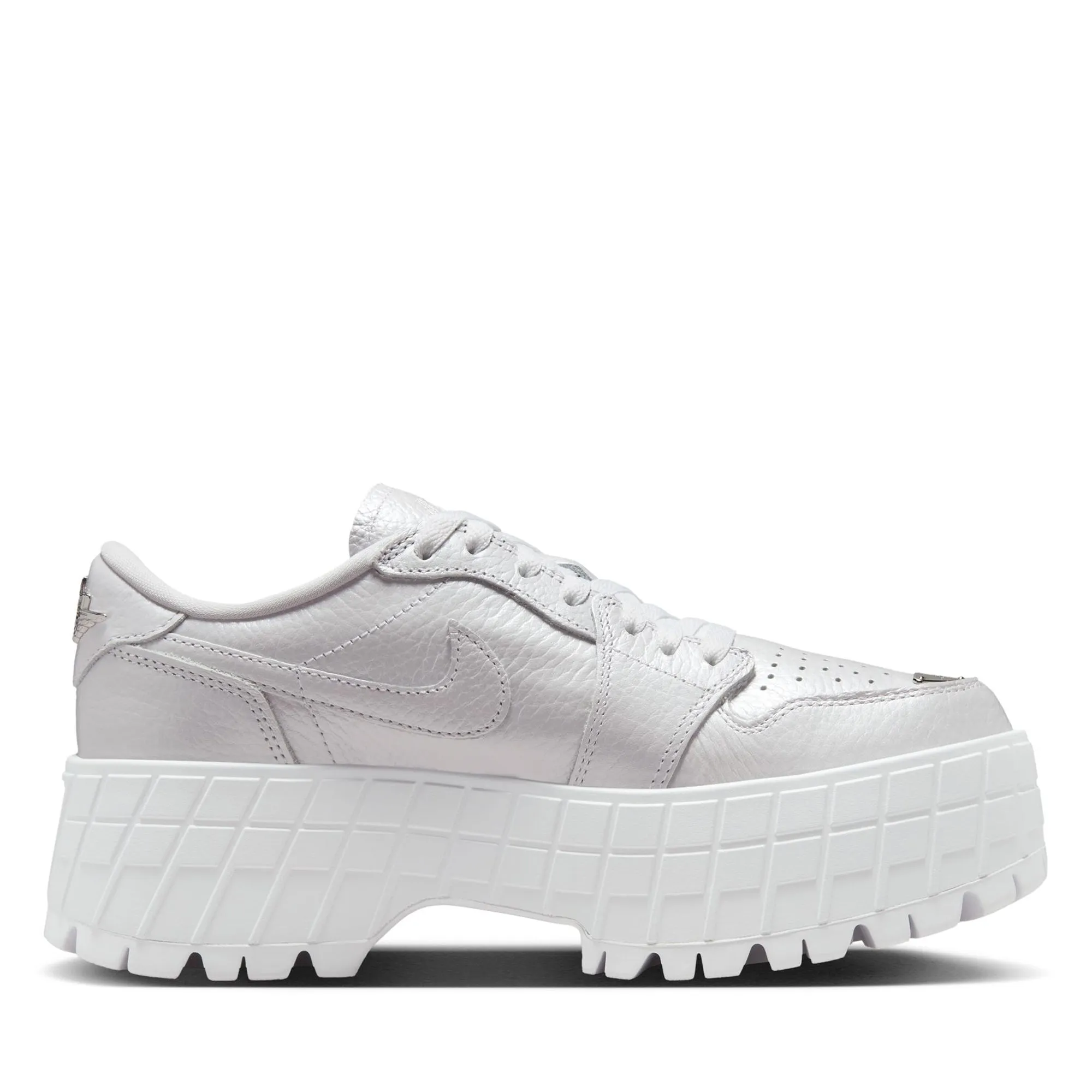 Women's Air Jordan 1 Brooklyn Low - White/Metallic Silver