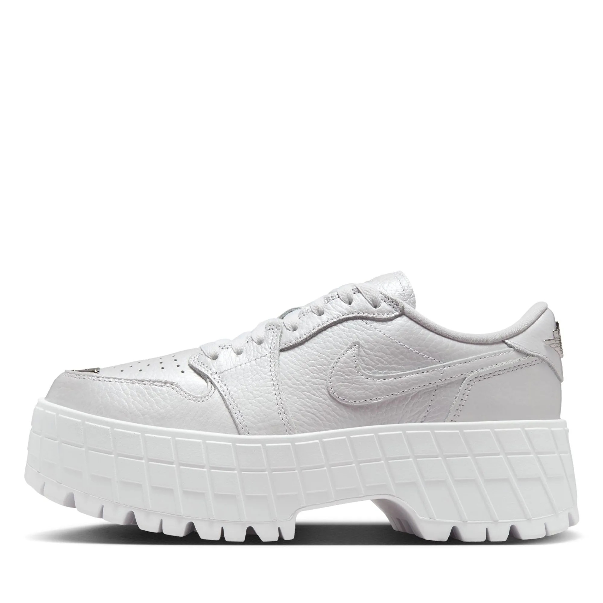 Women's Air Jordan 1 Brooklyn Low - White/Metallic Silver