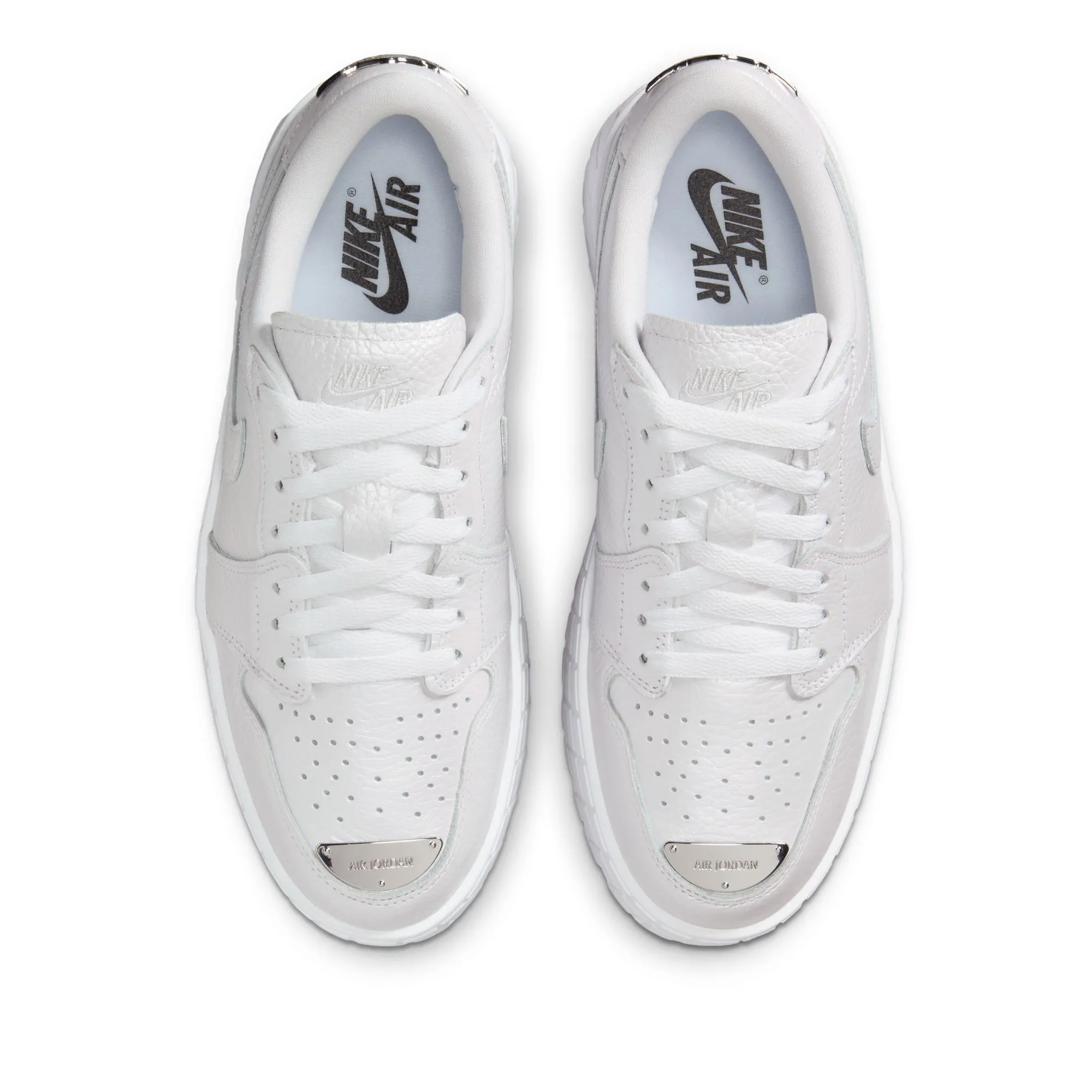 Women's Air Jordan 1 Brooklyn Low - White/Metallic Silver