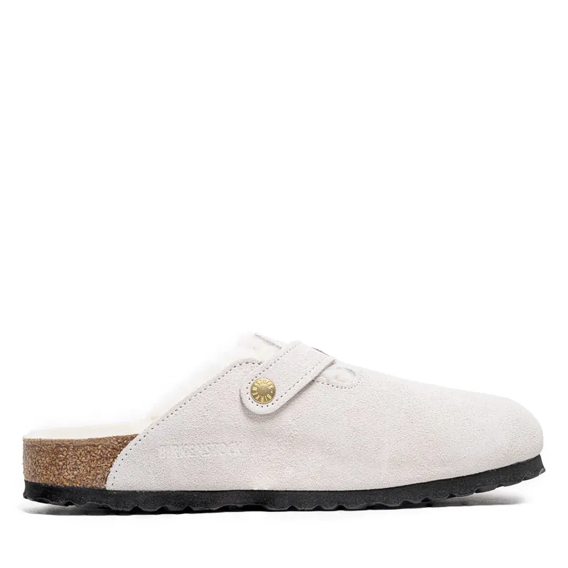 Women's Birkenstock Boston Shearling Suede - Antique White
